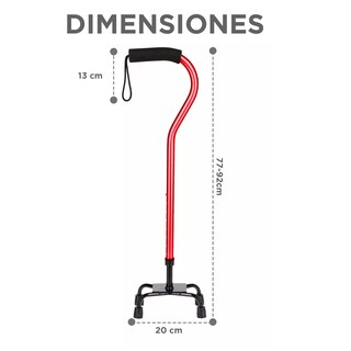 Foto 2 | Foto 2 | Bastón para Caminar de 4 Apoyos Ortopédico Cuello De Ganzo  Eo Safe Imports Esi-18226 Vino