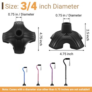 Foto 4 | Foto 4 | Cane Tips Dotday For Stability Self Standing Black, Paquete De 2 Unidades - Venta Internacional.