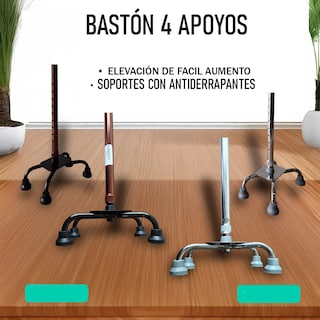 Foto 4 | Foto 4 | Bastón 4 Apoyos Aluminio Ortopédico Ajustable Para Caminar Eo Safe Imports Esi-20065 Plata