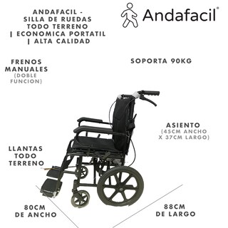 Foto 2 | Foto 2 | Silla de Ruedas Andafacil Todoterreno Negra