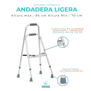 Foto 8 | Foto 8 | Andadera Lateral de Aluminio SC Super Confort para Una Mano - Ergonómica y Plegable