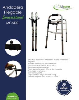Foto 4 | Foto 4 | Andadera Adulto Plegable Smartstand Aluminio Mcad01 Mobicare