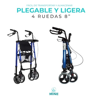 Foto 6 | Foto 6 | Andadera Rollator Sc-777 Plegable Y Ajustable | Llanta 8inch