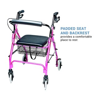Foto 2 | Foto 2 | Rollator Lumex Walkabout Lite, Ligero, 6,6 Kg, Con Asiento, Color Rosa - Venta Internacional.