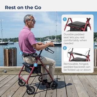 Foto 5 | Foto 5 | Rollator Drive Medical De Aluminio Plegable Con Respaldo - Venta Internacional.