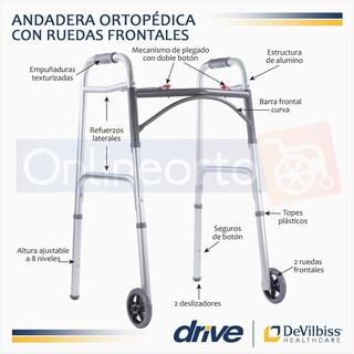Foto 2 | Foto 2 | Walker Drive Medical Deluxe Plegable Con Ruedas De 5 Cm - Venta Internacional.