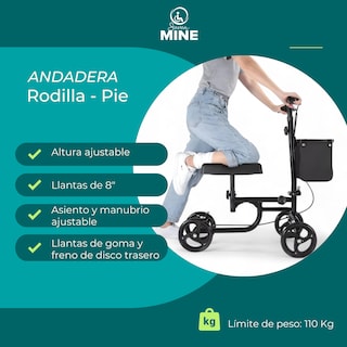 Foto 7 | Foto 7 | Andadera Ortopedica Con Ruedas Para Apoyar La Rodilla Delux Con Bolsa | Plegable