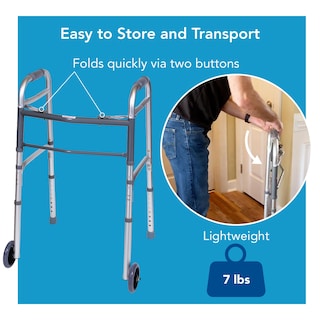 Foto 2 | Foto 2 | Walker Carex Plegable Para Personas Mayores Con Ruedas Ajustables En Altura - Venta Internacional.