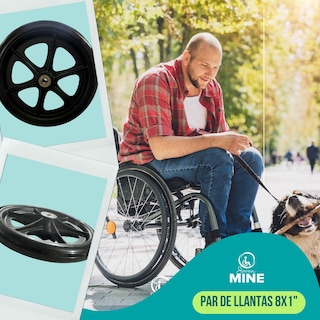 Foto 5 | Foto 5 | Par de Llantas Ruedas 8x1 Rollator SC-W8N Refacción para Silla de Ruedas