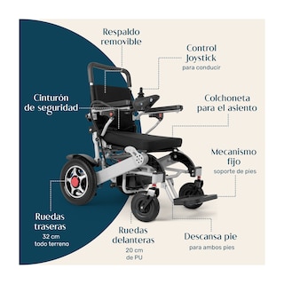 Foto 5 | Foto 5 | Silla Ruedas Electrica Plegable Acero Controlador 5 Vel Nanofort