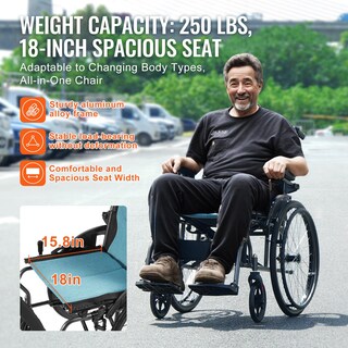 Foto 5 | Foto 5 | Silla De Ruedas Vevor De Aleación De Aluminio Ultraligera De 250 Kg - Venta Internacional.