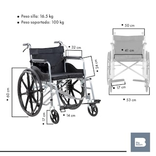 Foto 4 | Foto 4 | Silla De Ruedas Ligera Plegable Traslado Compacta Con Freno