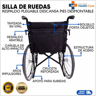 Foto 4 | Foto 4 | Silla de Ruedas Respaldo Plegable Descansa Pies Desmontables Cinturón de Seguridad Super Compacta Ligera Plegable