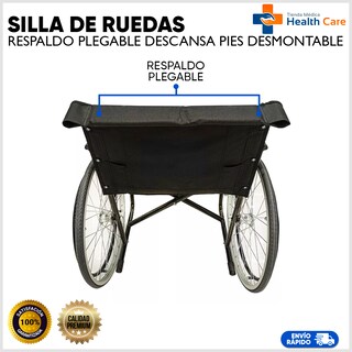 Foto 7 | Foto 7 | Silla de Ruedas Respaldo Plegable Descansa Pies Desmontables Cinturón de Seguridad Super Compacta Ligera Plegable