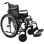 Silla de Ruedas Mobicare Negro con Descansapiés Desmontables y Descansabrazos Abatibles