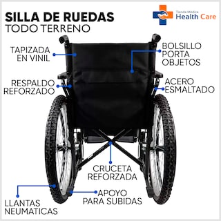Foto 7 | Foto 7 | Silla de Ruedas Mobicare Negro con Descansapiés Desmontables y Descansabrazos Abatibles