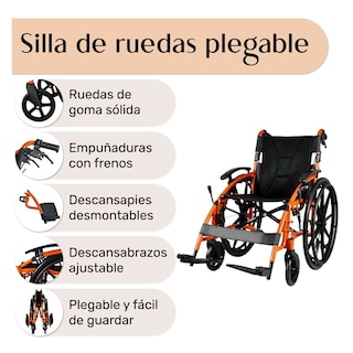 Foto 2 | Foto 2 | Silla Ruedas Deportiva Ligera Aluminio Plegable + Rueditas