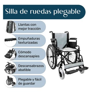 Foto 4 | Foto 4 | Silla Ruedas Plegable Todo Terreno Descansa Brazo Abatible