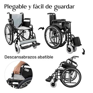 Foto 5 | Foto 5 | Silla Ruedas Plegable Todo Terreno Descansa Brazo Abatible