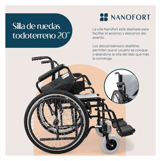 Foto 7 | Foto 7 | Silla Ruedas Plegable Todo Terreno Descansa Brazo Abatible