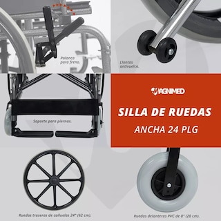 Foto 5 | Foto 5 | Silla de Ruedas Sanezy Ancha Bariátrica 24 Pulgadas