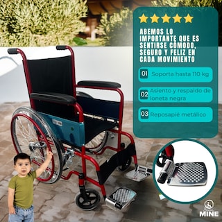 Foto 3 | Foto 3 | Silla De Ruedas Infantil Llantas Rayos 22 Para Niños Sc-373