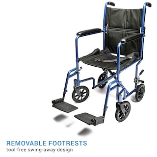 Foto 4 | Foto 4 | Silla De Ruedas De Transporte Lumex Everest & Jennings, Asiento De 19 Pulgadas, Azul - Venta Internacional.