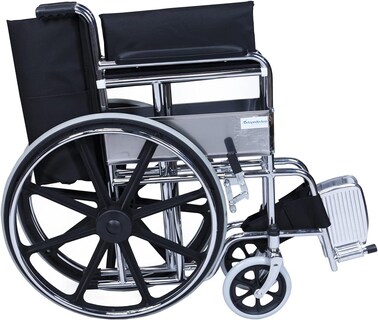 Foto 6 | Foto 6 | Silla De Ruedas Cromada - Rin Negro Asiento Y Respaldo De Lona Soporta Hasta 100kg