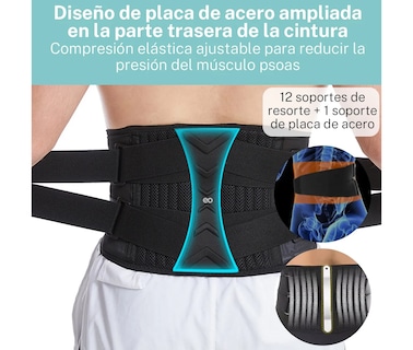 Foto 3 | Foto 3 | Cinturón De Apoyo Lumbar Faja Ideal Pará Carga Y Trabajo Talla: L Eo Safe Imports Esi-19369 Negro
