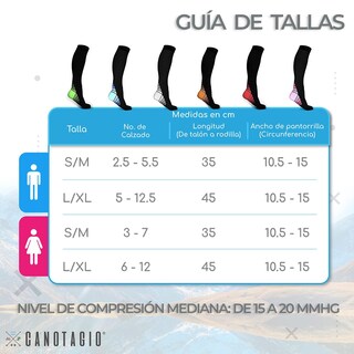 Foto 5 | Foto 5 | Calcetas de Compresión Canotagio para la Circulación 2 Pares