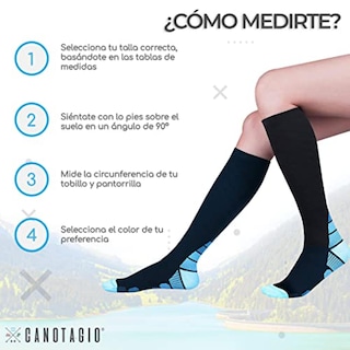 Foto 2 | Foto 2 | Par De Calcetas De Compresión S-M Azules Canotagio