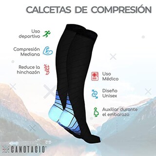 Foto 3 | Foto 3 | Par De Calcetas De Compresión S-M Azules Canotagio