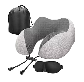 Foto 1 | Foto 1 | Almohada de Viaje BELUG Portatil Espuma Viscoelástica Cuello Gris