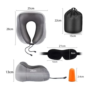 Foto 2 | Foto 2 | Almohada de Viaje BELUG Portatil Espuma Viscoelástica Cuello Gris