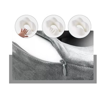 Foto 3 | Foto 3 | Almohada de Viaje BELUG Portatil Espuma Viscoelástica Cuello Gris