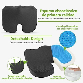 Foto 2 | Foto 2 | Cojín para Asiento de Silla de Oficina Eo Safe Imports Esi-11640 Negro