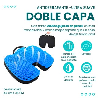 Foto 5 | Foto 5 | Cojón para Coxis y Ciática Lumbar SC Super Confort de Gel Forma de U