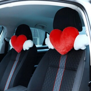 Foto 1 | Foto 1 | Almohada Macarrie Para Reposacabezas De Coche, De Felpa, Con Forma De Corazón Y Alas De Ángel - Venta Internacional.