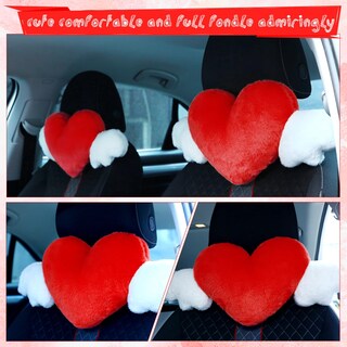 Foto 3 | Foto 3 | Almohada Macarrie Para Reposacabezas De Coche, De Felpa, Con Forma De Corazón Y Alas De Ángel - Venta Internacional.