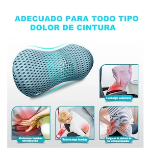Foto 4 | Foto 4 | Cojin para Silla de Oficina Auto Lumbar Azul Acero