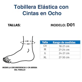 Foto 6 | Foto 6 | Tobillera Compresión Tynor D01 Elástica con Cintas en Ocho