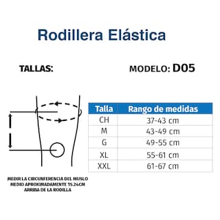 Foto 5 | Foto 6 | Rodillera Elástica Tynor D05 color Azul Soporte Anillo Rotuliano