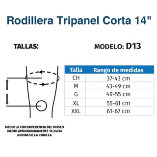 Foto 6 | Foto 6 | Rodillera Tripanel Corta 14'' Varillas Aluminio Tynor D13