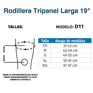Foto 5 | Foto 5 | Rodillera Tripanel Larga 19pulg Varillas Aluminio D11 Tynor