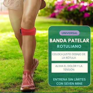 Foto 5 | Foto 5 | Banda Rotuliana Patelar [1 Pza, Talla Única, Rodillera Rotuliana Para Correr, Saltar, Sentadillas Color Rojo