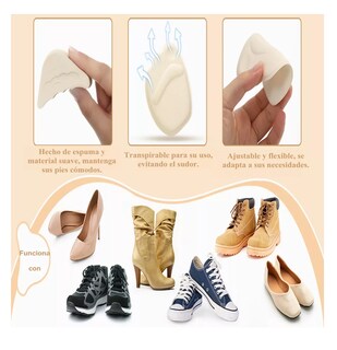 Foto 6 | Foto 6 | Almohadillas De Tacón Alto Relleno De Dedos Ajustables 10 Pares Negro/beige