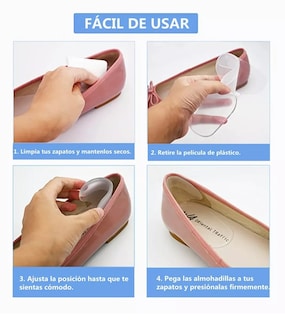 Foto 3 | Foto 3 | Almohadillas Tacón Y Plantilla De Gel Alivia El Dolor 6 Pzs Transparente