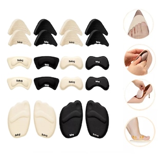 Foto 2 | Foto 2 | Almohadillas De Tacón Alto Relleno De Dedos Ajustables 10 Pares Belug, Negro/beige