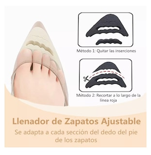 Foto 4 | Foto 4 | Almohadillas De Tacón Alto Relleno De Dedos Ajustables 10 Pares Belug, Negro/beige
