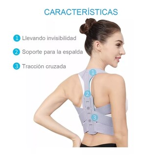 Foto 2 | Foto 2 | Corrector De Postura Para Hombres Y Mujeres Con Placa Soporte Gris Talla G